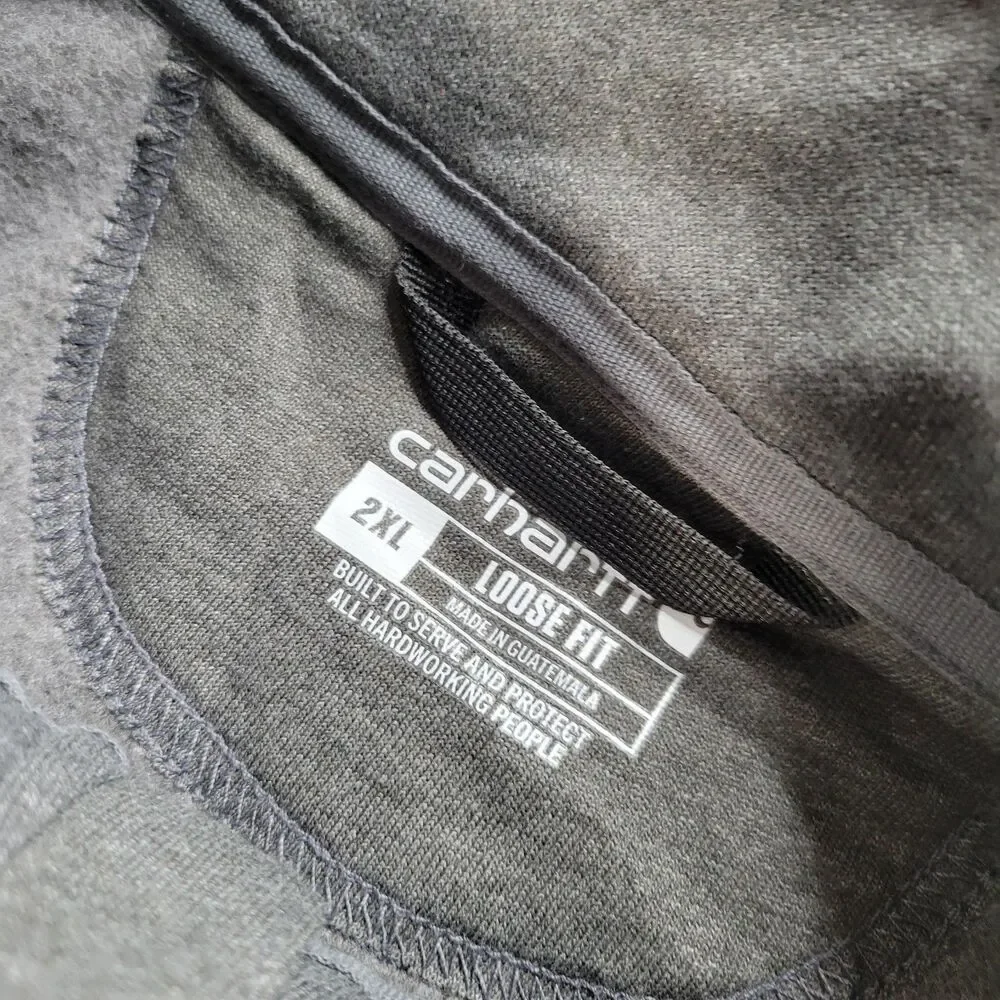 Carhartt Sweatshirt Mens 2XL Loose Midweight 1/4 Zip Mock-Neck Gray Google NWT - Picture 6 of 12